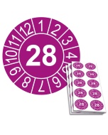 Jahresplakette 2028, Ø 30mm, 10/Bogen, in Jahresfarbe