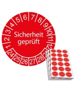 Prüfplakette Sicherheit geprüft 2024, Ø 20mm, 18/Bogen, in Jahresfarbe