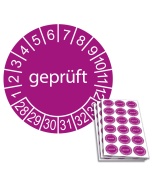Prüfplakette geprüft 2028, Ø 20mm, 18/Bogen, in Jahresfarbe