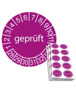 Prüfplakette geprüft 2028, Ø 30mm, 10/Bogen, in Jahresfarbe