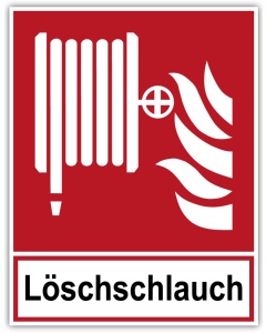 Brandschutzzeichen, Löschschlauch, 200 x 260mm
