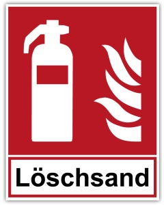 Brandschutzzeichen, Feuerlöscher Löschsand, 200 x 260mm