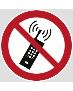 Verbotszeichen, Eingeschaltete Mobiltelefone verboten, 12,5-50mm 10/Bogen