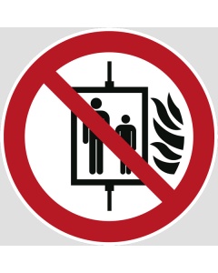 Verbotszeichen, Aufzug im Brandfall nicht benutzen, 12,5-50mm 10/Bogen