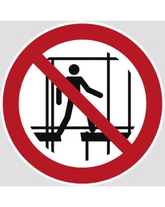 Verbotszeichen, Benutzen des unvollständigen Gerüsts verboten, 12,5-50mm 10/Bogen
