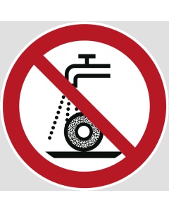 Verbotszeichen, Nicht zulässig für Nassschleifen, 12,5-50mm 10/Bogen