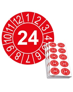 Jahresplakette 2024, Ø 30mm, 10/Bogen, in Jahresfarbe
