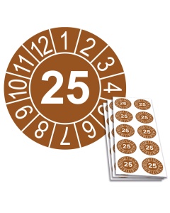 Jahresplakette 2025, Ø 30mm, 10/Bogen, in Jahresfarbe