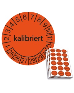 Prüfplakette kalibriert, Ø 20mm, 18/Bogen