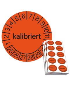 Prüfplakette kalibriert, Ø 30mm, 10/Bogen