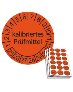Prüfplakette kalibriertes Prüfmittel, Ø 20mm, 18/Bogen