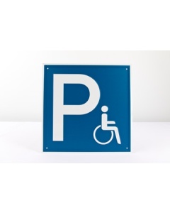 Parkplatz "Rollstuhlfahrer" Aluminium geprägt - 250 x 250 mm