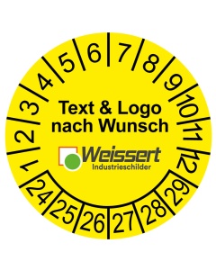 Prüfplaketten - frei konfigurierbar, Bogen = 10 Plaketten