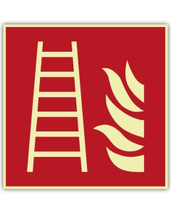Brandschutzzeichen Feuerleiter langnachleuchtend – ISO 7010 F003, Klasse C