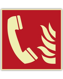Brandschutzzeichen Brandmeldetelefon langnachleuchtend – ISO 7010 F006, Klasse C