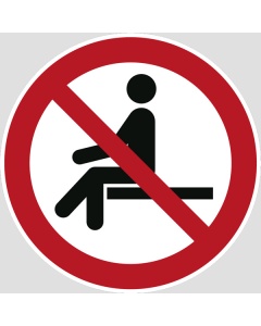 Verbotszeichen, Sitzen verboten, 12,5-50mm 10/Bogen