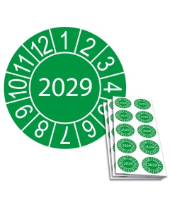 Jahresplakette 2029, Ø 30mm, 10/Bogen, in Jahresfarbe
