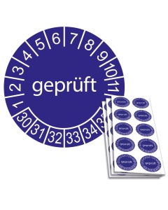 Prüfplakette geprüft 2030, Ø 30mm, 10/Bogen, in Jahresfarbe