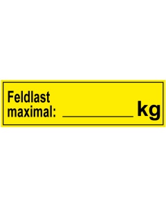 Regalbelastungsaufkleber Feldlast maximal, je 10 Stk.