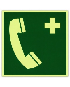 Rettungszeichen Notruftelefon langnachleuchtend – ISO 7010 E004, Klasse C