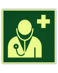 Rettungszeichen Arzt langnachleuchtend – ISO 7010 E009, Klasse C