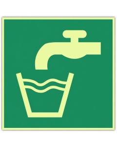 Rettungszeichen Trinkwasser langnachleuchtend – ISO 7010 E015, Klasse C