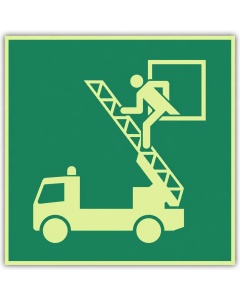 Rettungszeichen Rettungsausstieg langnachleuchtend – ISO 7010 E017, Klasse C