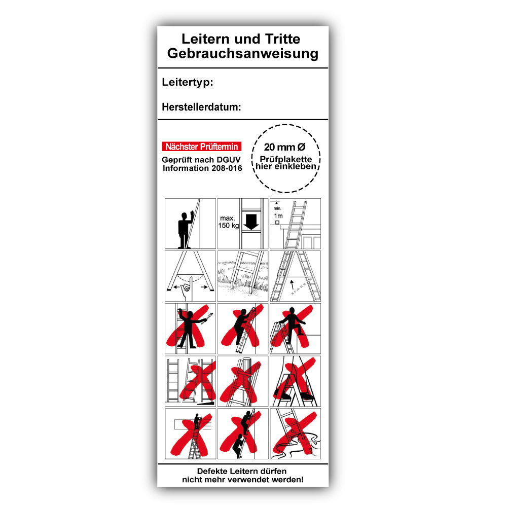 Grundplaketten für Prüfplaketten und Betriebsmittel